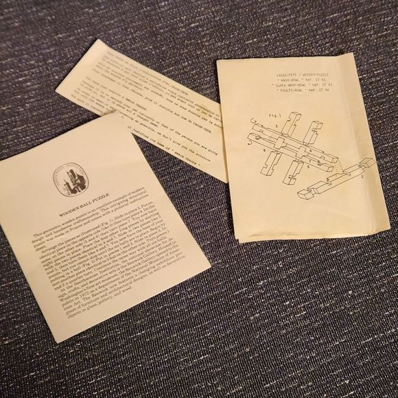 Arjeu Large Wooden Brain Teaser Wood Sculpture Puzzle Rare in Great Condition - Picture 6 of 8